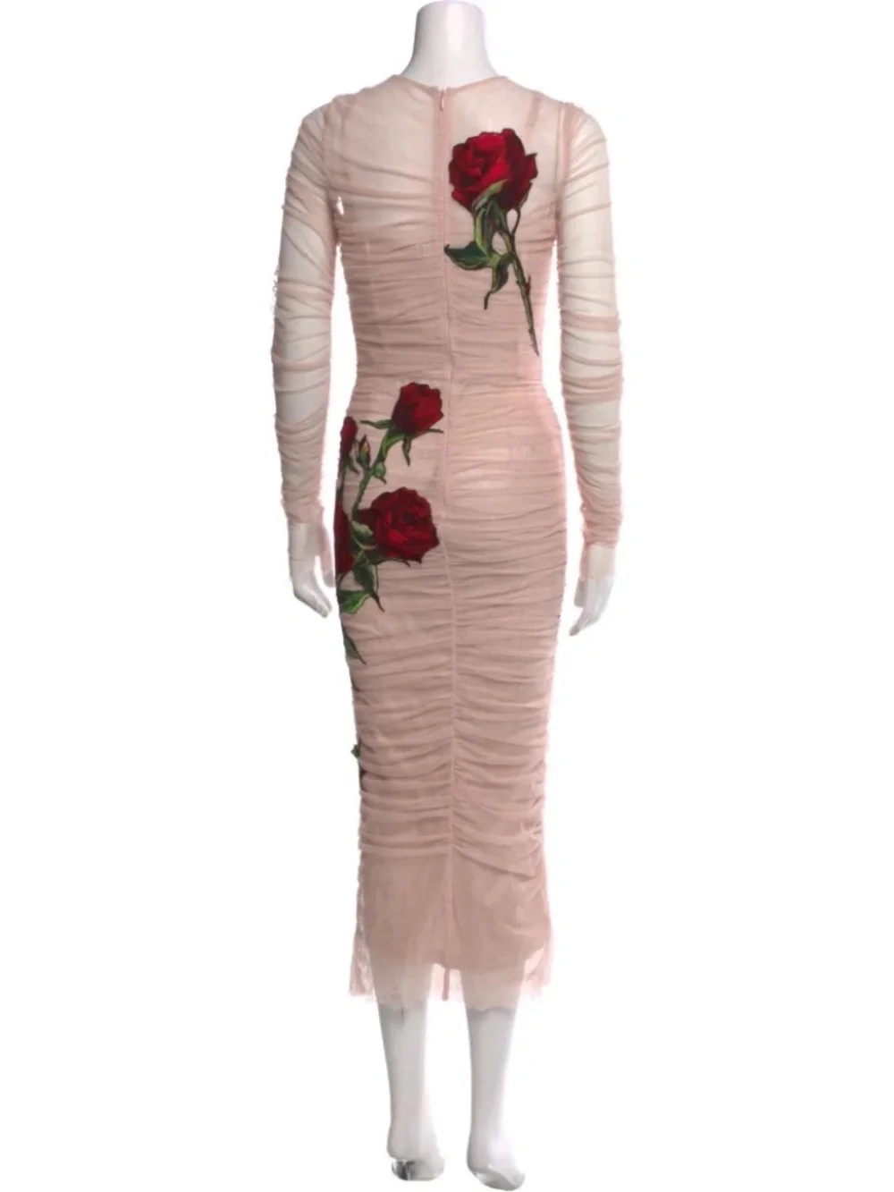 Dolce&Gabbana    Mesh Midi Length Dress  Pink IT42      Retail $3,800 - Picture 3 of 7